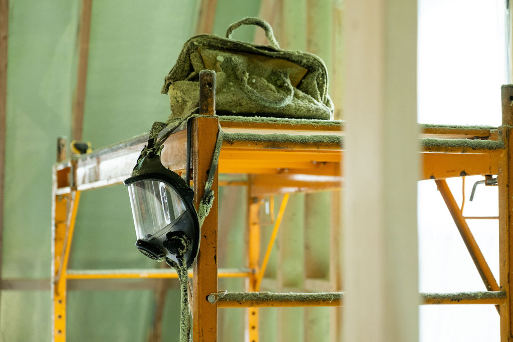 Spray foam equipment bag and mask in Kingston
